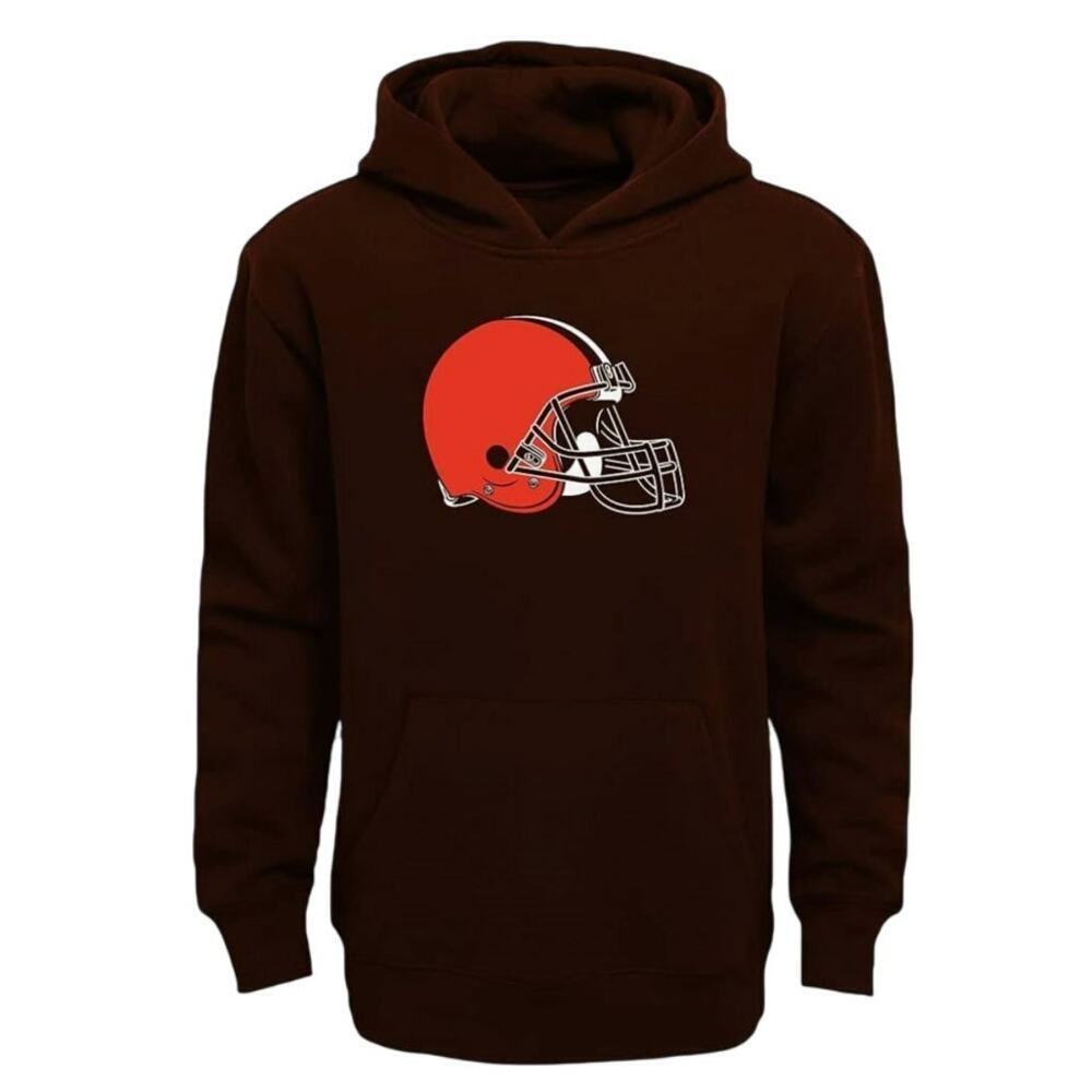 NFL Outerstuff Boys Cleveland Browns Logo Hoodie Brown Size XL 18/20 Football
